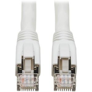 Tripp Lite Cat8 Patch Cable 25G/40G Certified Snagless M/M PoE White 15ft