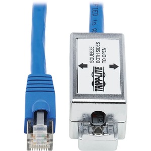 Tripp Lite Cat6 Junction Box Cable Assembly RJ45 Shielded PoE+ Blue 18in