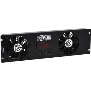 Tripp Lite by Eaton 3U Digital Temperature Sensor with 2 12VDC Extra-Quiet Fans, Blanking Panel, LCD