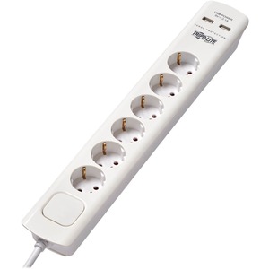 Tripp Lite Surge Protector Power Strip 6-Outlet German Schuko USB Charging