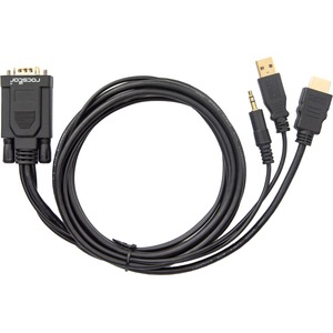 Rocstor Premium 6ft VGA to HDMI Converter Cable with Power and Audio Support M/M