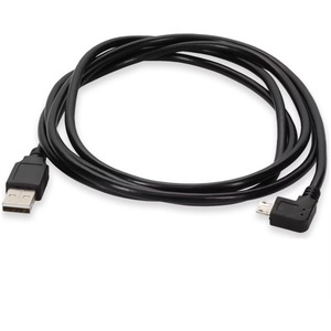AddOn 6ft USB 2.0 (A) Male to Micro-USB 2.0 (B) Left-Angle Male Black Cable