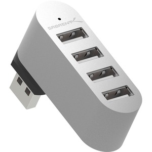 Sabrent Premium Mini 4-Port Aluminum USB 2.0 Rotating Hub (HB-UMMC)