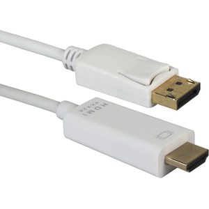QVS 6ft DisplayPort to HDMI 4K Digital A/V White Cable