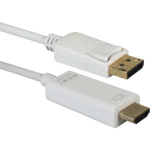 QVS 10ft DisplayPort to HDMI 4K Digital A/V White Cable