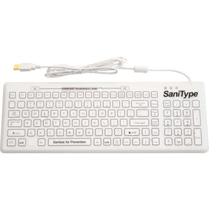 SaniType "Swipe Clean" Smooth Surface Washable Keyboard (White) (USB) | KBSTRC106SC-W