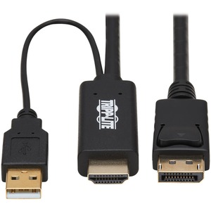 Tripp Lite P567-02M HDMI to DisplayPort 1.2 Active Adapter Cable, Black, 2 m (6.6 ft.)