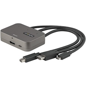 StarTech.com 3-in-1 Multiport to HDMI Adapter, 4K 60Hz USB-C, HDMI or Mini DP to HDMI Video Converter, Conference Room Digital AV Adapter