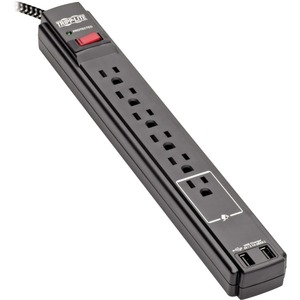 Tripp Lite Safe-IT Surge Protector 6-Outlet 2 USB Ports Antimicrobial 10ft Cord