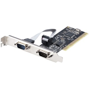 StarTech.com 2-Port PCI RS232 Serial Adapter Card, Dual Serial DB9 Ports, Expansion/Controller Card, Windows/Linux, Standard/Low Profile