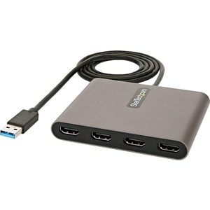 StarTech.com USB 3.0 to 4 HDMI Adapter, External Graphics Card, 1080p, USB Type-A to Quad HDMI Monitor Display Adapter/Converter, Windows