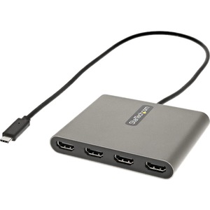 StarTech.com USB C to 4 HDMI Adapter, External Graphics Card, 1080p, USB Type-C to Quad HDMI Monitor Display Adapter/Converter, Windows