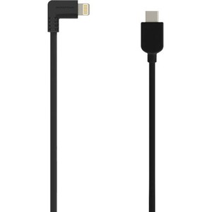 Right Angled Lightning to USB-C Charging Cable Black