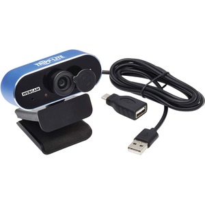 Tripp Lite USB Webcam w Microphone, Privacy Cover for Laptops & Desktop PCs