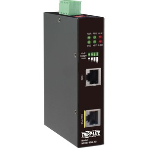 Tripp Lite by Eaton Industrial Gigabit Ethernet PoE injector 90W PoE++ 802.3bt Midspan -40&acirc;"? to +75&acirc;"? IP30 housing Dual 24-57VDC DIN rail 1 Port