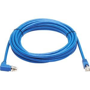 Tripp Lite Ethernet Cable Shielded M12 XCode Cat6a Right-Angle RJ45 MM 10M