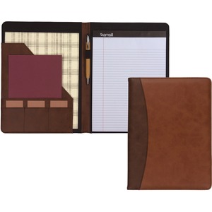 Samsill Two-Tone Padfolio, Resume Portfolio, Business Portfolio, with 8.5 x 11" Writing Pad, Brown and Dark Brown (71656)