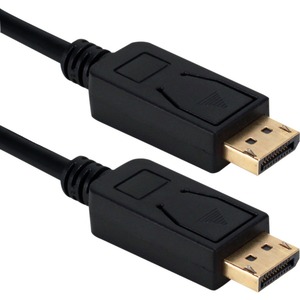 QVS 3ft DisplayPort 2.0 UltraHD 16K Black Cable with Latches