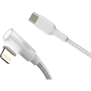 4XEM USB-C to Lightning Right Angled 6 FT Charging Cable (White)