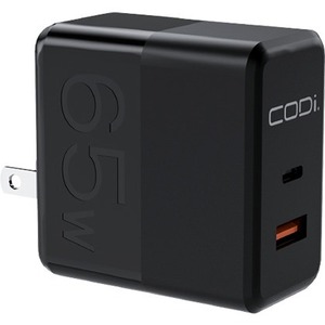 CODi Dual Port 65W GaN Wall Charger/AC Adapter (USB-C, USB-A Outputs)