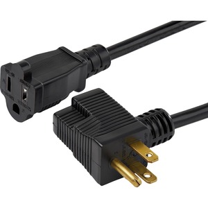 StarTech.com 3ft (1m) Piggyback Power Extension Cord, NEMA 5-15P to 2x NEMA 5-15R Cable, 16 AWG, 125V/15A, Outlet Saver Cord, UL Certified