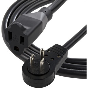 StarTech.com 10ft Power Extension Cord, Rotating Flat Plug Extension Cord, NEMA 5-15P to NEMA 5-15R Cable, 16 AWG, 125V/15A, UL Certified