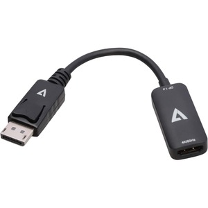 V7 DisplayPort 1.4 Male to HDMI 2.0 Female Adapter 4K UHD Black