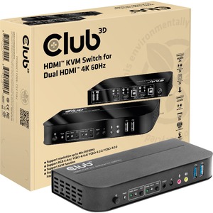 Club 3D HDMI KVM Switch for Dual HDMI 4K 60Hz