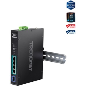 TRENDnet 5-Port Industrial Gigabit PoE+ Switch, Wide Temperature Range -20&deg;