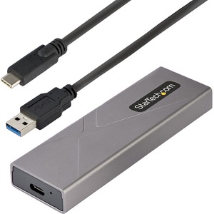 StarTech.com USB-C 10Gbps to M.2 NVMe or M.2 SATA SSD Enclosure, Tool-free M.2 PCIe/SATA SSD Aluminum Enclosure, USB-C & USB-A Host Cables