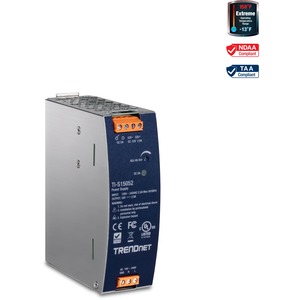 TRENDnet 150W, 52V DC, 2.89A AC to DC DIN-Rail Power Supply, TI-S15052, Industrial Power Supply with Built-In Power Factor Controller Function, Silver
