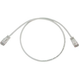 Tripp Lite Cat6a 10G Snagless Molded Slim UTP Ethernet Cable (RJ45 M/M), PoE, White, 2 ft. (0.6 m)