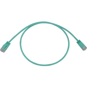 Tripp Lite Cat6a 10G Snagless Molded Slim UTP Ethernet Cable (RJ45 M/M), PoE, Aqua, 3 ft. (0.9 m)