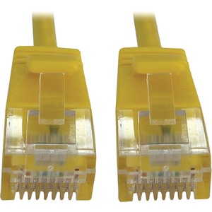 Tripp Lite Cat6a 10G Snagless Molded Slim UTP Ethernet Cable (RJ45 M/M), PoE, Yellow, 15 ft. (4.6 m)