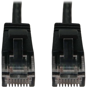 Tripp Lite Cat6a 10G Snagless Molded Slim UTP Ethernet Cable (RJ45 M/M), PoE, Black, 6 in. (15 cm)