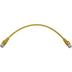 Tripp Lite Cat6a 10G Snagless Shielded Slim STP Ethernet Cable (RJ45 M/M), PoE, Yellow, 1 ft. (0.3 m)