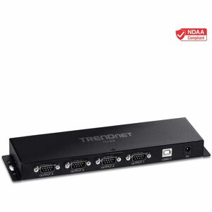 TRENDnet TU-S4, 4-Port USB to Serial RS232 Hub, Black
