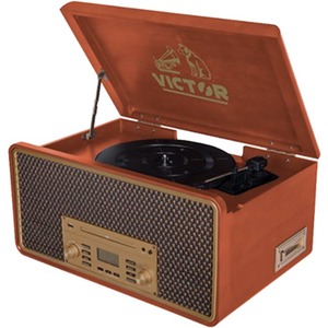 VICTOR Monument 8-in-1 Three Speed Turntable with Dual Bluetooth