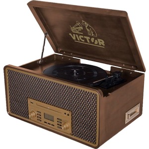 VICTOR Monument 8-in-1 Three Speed Turntable with Dual Bluetooth