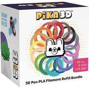 WobbleWorks PIKA3D PLA 1.75mm Filament Refills, 20 Colors, 5 Meters Per Color