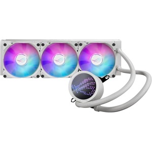 ASUS ROG RYUO III 360 ARGB White Edition All-in-one AIO Liquid CPU Cooler 360mm Radiator, Asetek 8th gen Pump Solution, Anime Matrix? LED Display and ROG AF 12S ARGB Fan.