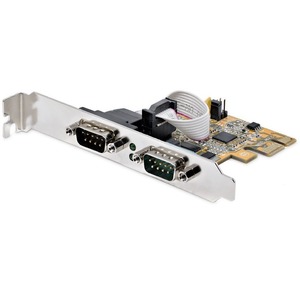 StarTech.com 2-Port PCI Express Serial Card, Dual Port PCIe to RS232 (DB9) Serial Card, 16C1050 UART, COM Retention, Windows & Linux