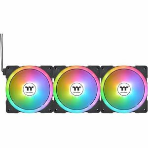 Thermaltake SWAFAN EX 14 ARGB PC Cooling Fan, 3-Fan pcak, 500~2000 RPM, Magnetic Connection, Reversable Blades, sync with MB RGB Software, CL-F168-PL14SW-A, Black