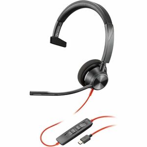Poly Blackwire 3310 Monaural USB-C Headset +USBC/A Adapter