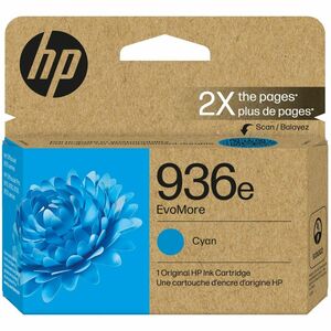 HP 936e Cyan EvoMore Ink Cartridge | Works OfficeJet 9120 Series, OfficeJet Pro 9100 Series, OfficeJet Pro Wide Format 9700 Series | Carbon Neutral | 4S6V3LN