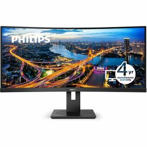 PHILIPS 346B1C/17 34 inch Monitor, Cuved, LED, UltraWide QHD, USB-C, 4 Year Manufacturer Warranty, TAA Compliant