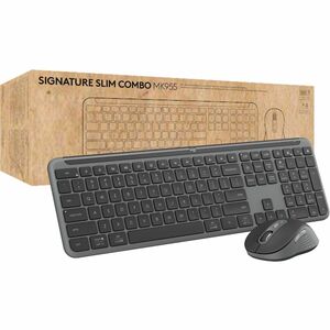 Logitech Signature Slim MK955 for Business Wireless Keyboard and Mouse Combo, Quiet Typing, Secure Receiver, Bluetooth, Globally Certified, Windows/Mac/Chrome/Linux