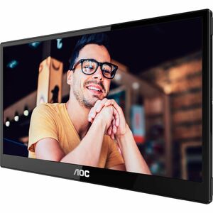 AOC 16T3EA 16'' Class USB-C Ultra-Slim Portable Monitor with IPS Panel, Full HD 1920x1080 Resolution, Built-in kickstands for Portrait/Landscape View, PC/MacBook, VESA Mount, Carrying Bag Included