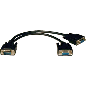 Tripp Lite by Eaton VGA Monitor Y Splitter Cable (HD15 M/2xF), 1 ft. (0.31 m)