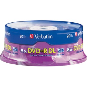 20PK DVD+R 8.5GB DL 8X SPINDLE